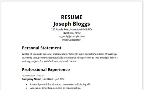 resume with or without accents.